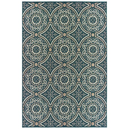 Oriental Weavers 5 ft. 3 in. x 7 ft. 3 in. Latitude Rectangular Area Rug Blue L609B3160220ST